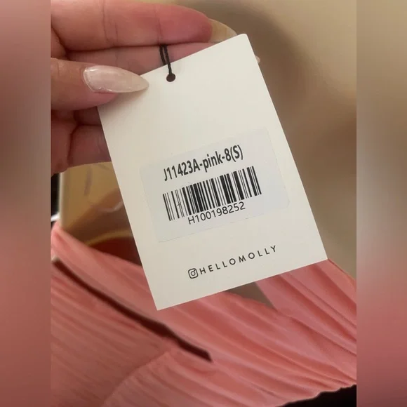 HELLO MOLLY STYLE POINTS MIDI DRESS PINK sz small - Picture 11 of 11